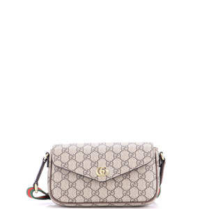 Gucci Mini Ophidia Envelope Flap Shoulder Bag GG Coated Canvas
